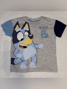 Bluey Short-Sleeve Graphic Tee for Kids - Light Gray & Blue